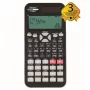 REBELL Calculadora científica SC2080 – 240 funciones, LCD de 2 líneas, a pilas, negra
