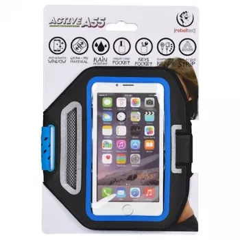 Rebeltec Funda universal con banda para smartphone 5,5 pulgadas Active A55 Azul
