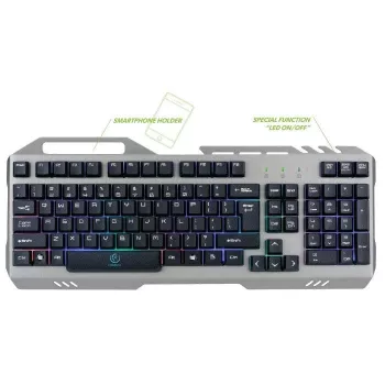 Teclado gaming universal Rebeltec Discovery Metal Grey