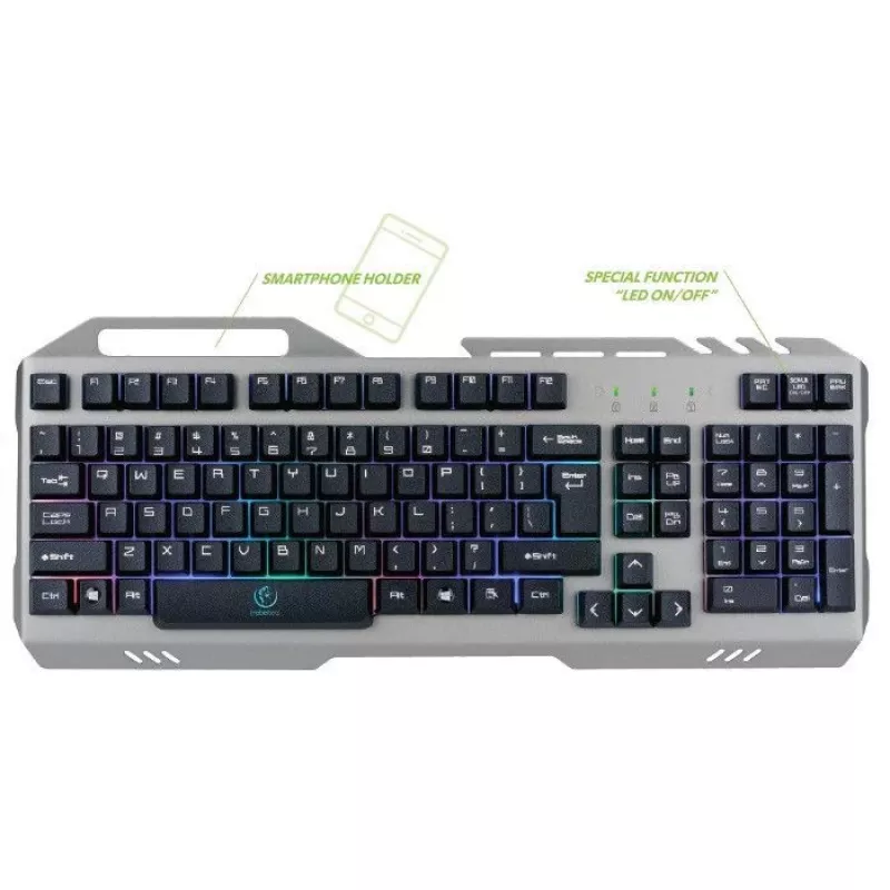 Teclado gaming universal Rebeltec Discovery Metal Grey