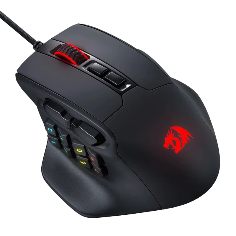 REDRAGON Aatrox ratón gaming MMO 6200DP RGB - negro