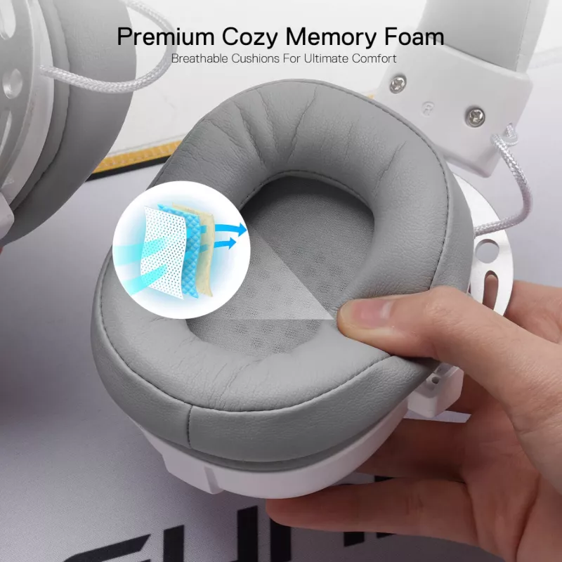 Redragon Aurora Auriculares gaming over-ear, Blanco