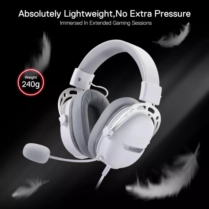 Redragon Aurora Auriculares gaming over-ear, Blanco