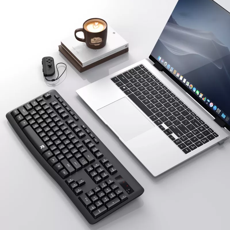 Redragon BK-7367 Teclado de Oficina Membrana Inalámbrico Ergonómico Full-size - Negro