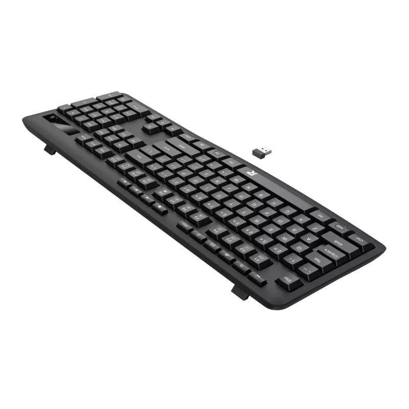 Redragon BK-7367 Teclado de Oficina Membrana Inalámbrico Ergonómico Full-size - Negro