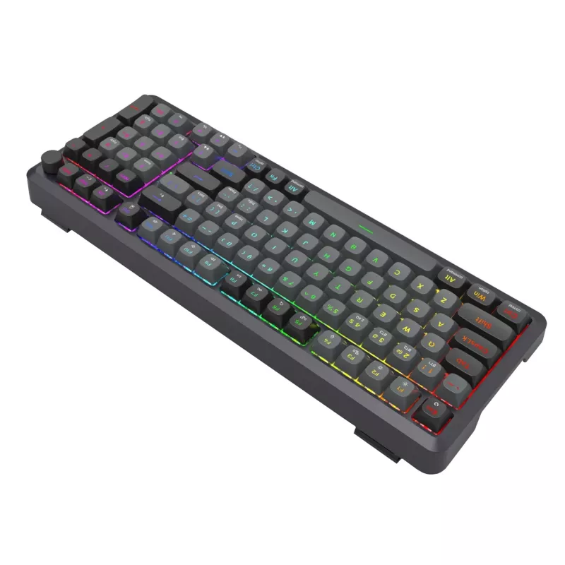 Redragon BRAGI PRO K688 teclado mecánico inalámbrico 98+1 Gasket (triple modo, RGB, hot-swappable, interruptores lineales Cream)
