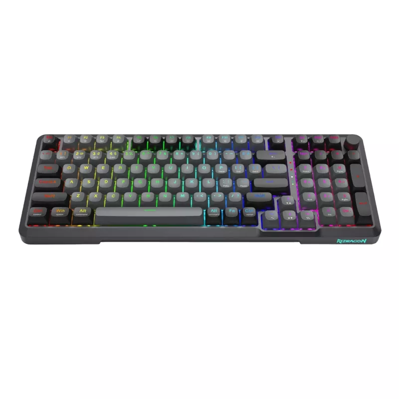 Redragon BRAGI PRO K688 teclado mecánico inalámbrico 98+1 Gasket (triple modo, RGB, hot-swappable, interruptores lineales Cream)