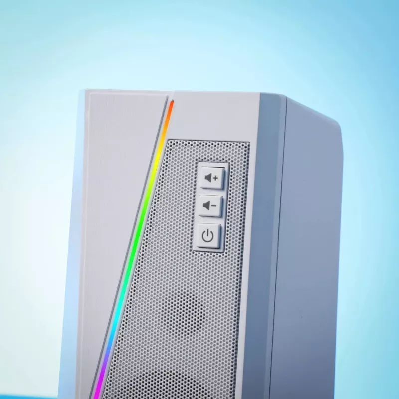 Redragon GS20W ANVIL Altavoces estéreo RGB 2.0 para PC de sobremesa 3W - blanco