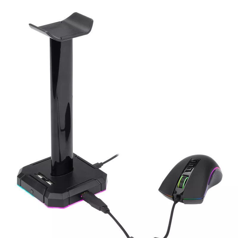 Redragon HA300 Scepter Pro Soporte para auriculares RGB con hub USB 2.0 de 4 puertos