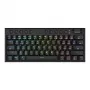 REDRAGON Horus Mini Pro teclado mecánico gaming RGB inalámbrico tri-modo de 61 teclas de perfil bajo - negro (Red Switch)