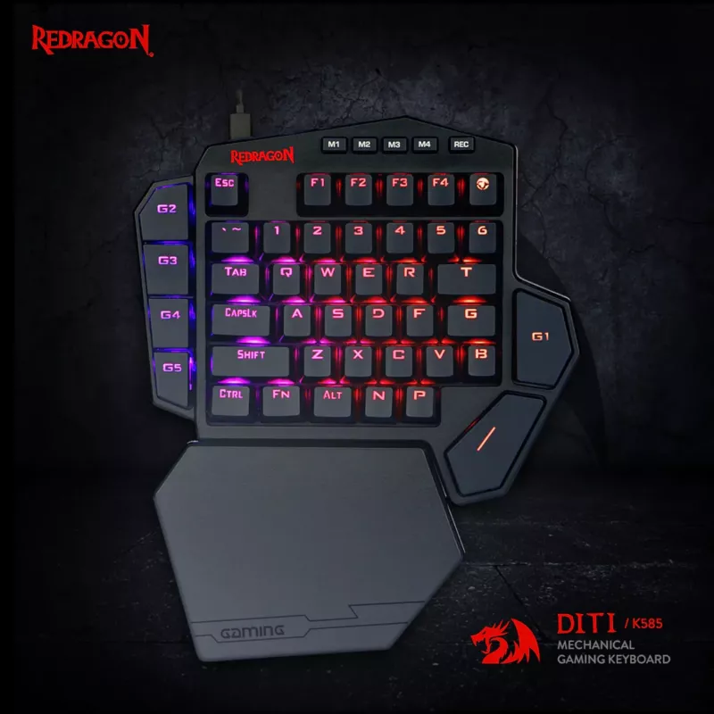 Redragon K585 DITI ELITE PRO RGB 40% teclado gaming mecánico inalámbrico - switches azules