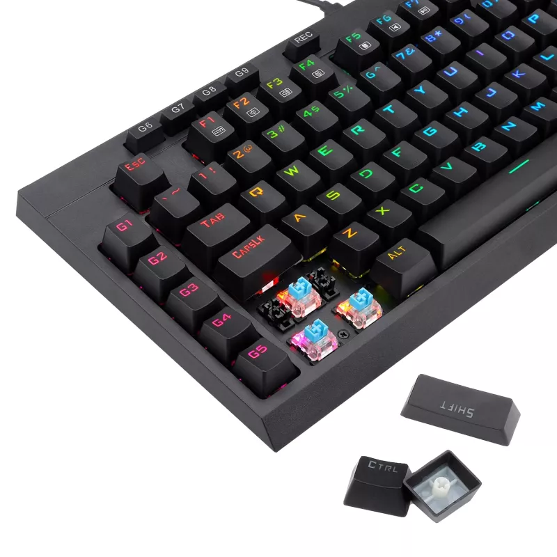 Redragon K588 RGB Pro BROADSWORD TKL teclado gaming mecánico con cable - negro