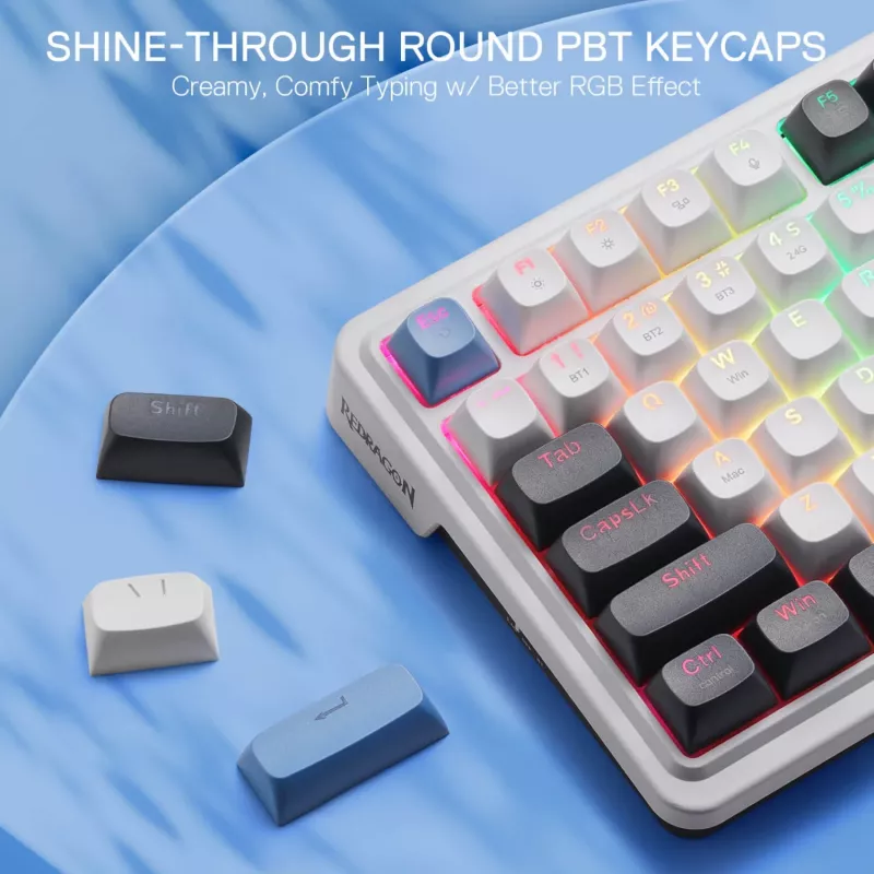 Redragon K719WGB GALATIN RGB PRO teclado mecánico gaming inalámbrico de tamaño completo - blanco