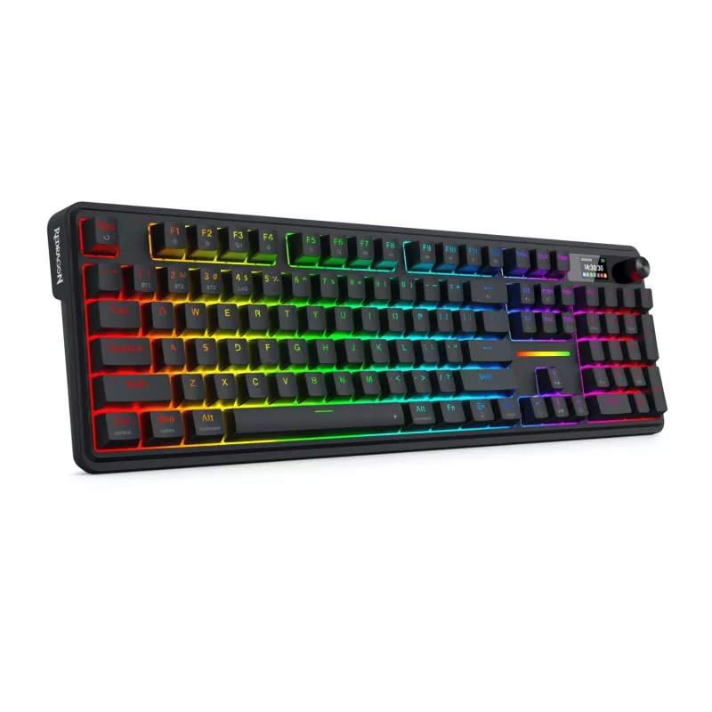 Redragon K762 TERRAFLARE PRO Teclado gaming inalámbrico Gasket RGB - 75% 82 teclas, tri-modo, hot-swappable, Double-Shot PBT, negro