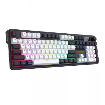 Redragon K762WB-RGB-PRO LCD teclado mecánico Gasket de tamaño completo - Negro