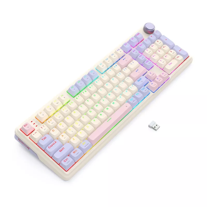 Redragon K768VI-WL Eisa 100 Teclado gaming inalámbrico, Lilac