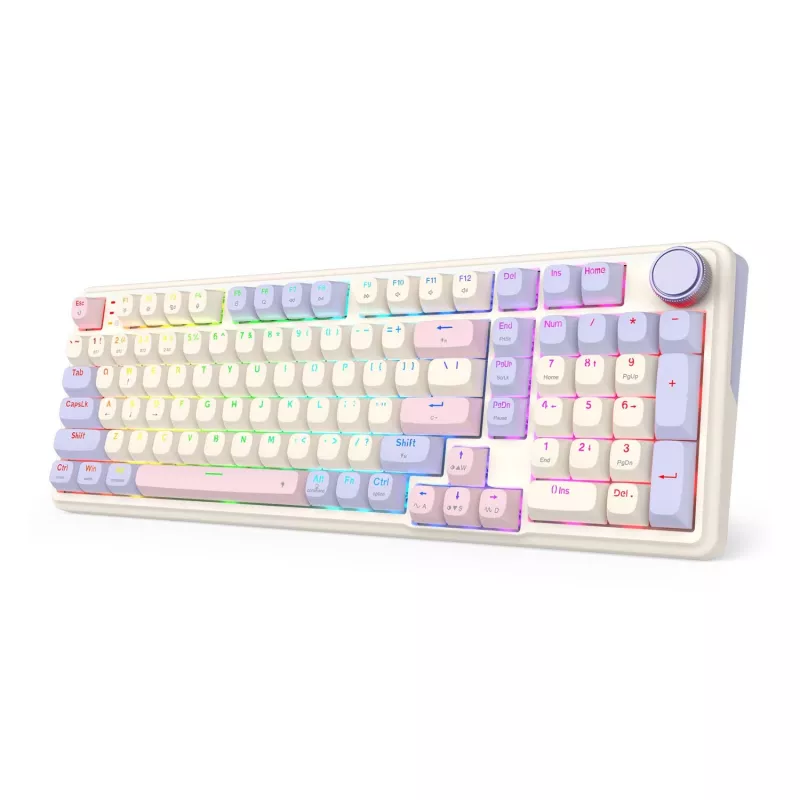 Redragon K768VI-WL Eisa 100 Teclado gaming inalámbrico, Lilac