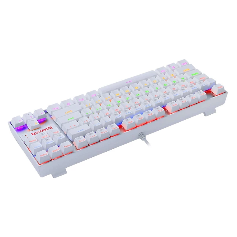 Teclado gaming mecánico REDRAGON KUMARA 87 teclas con retroiluminación RGB - blanco
