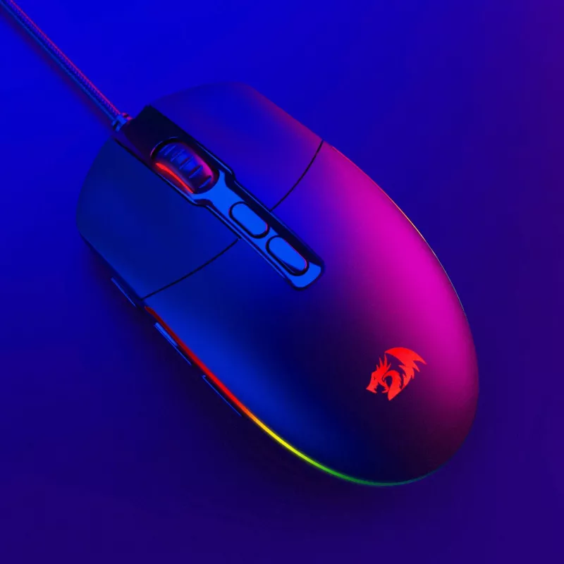 Ratón gaming óptico con cable Redragon M719 INVADER RGB 10000 DPI - negro