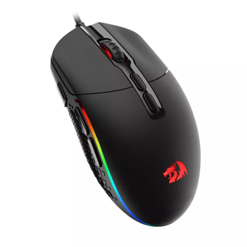 Ratón gaming óptico con cable Redragon M719 INVADER RGB 10000 DPI - negro