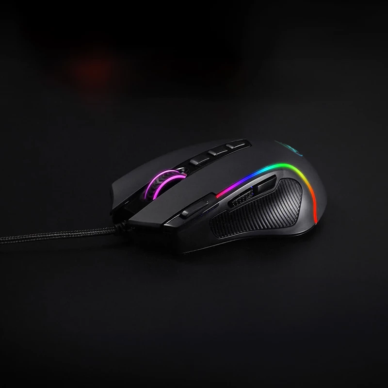 Ratón gaming ergonómico REDRAGON PREDATOR 4000DPI RGB - negro