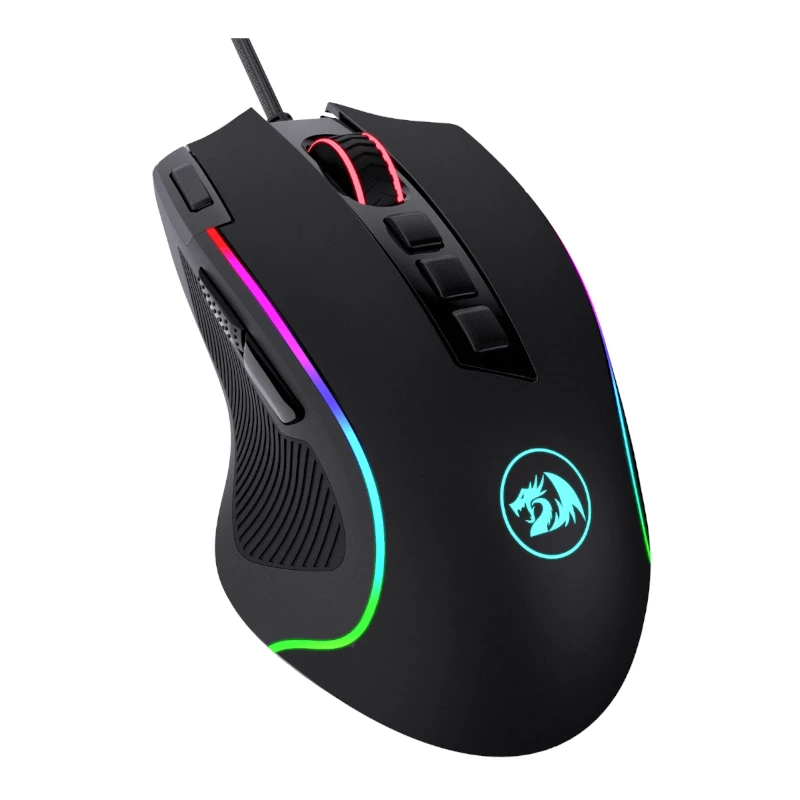 Ratón gaming ergonómico REDRAGON PREDATOR 4000DPI RGB - negro