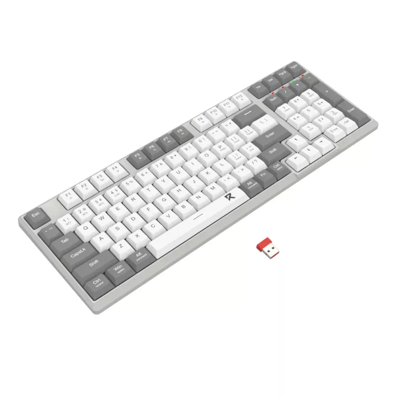 Redragon BK-7111 Teclado inalámbrico de tijera con teclado numérico, 2,4 GHz/Bluetooth, gris