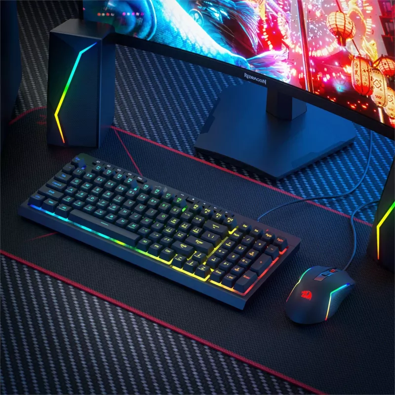 Redragon RYLO S141 Teclado y ratón gaming de membrana combo con cable