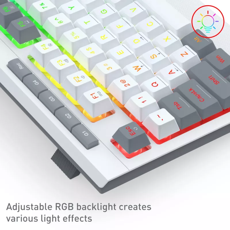 Redragon S151 Conjunto de teclado y ratón gaming RGB con cable - Blanco y Gris