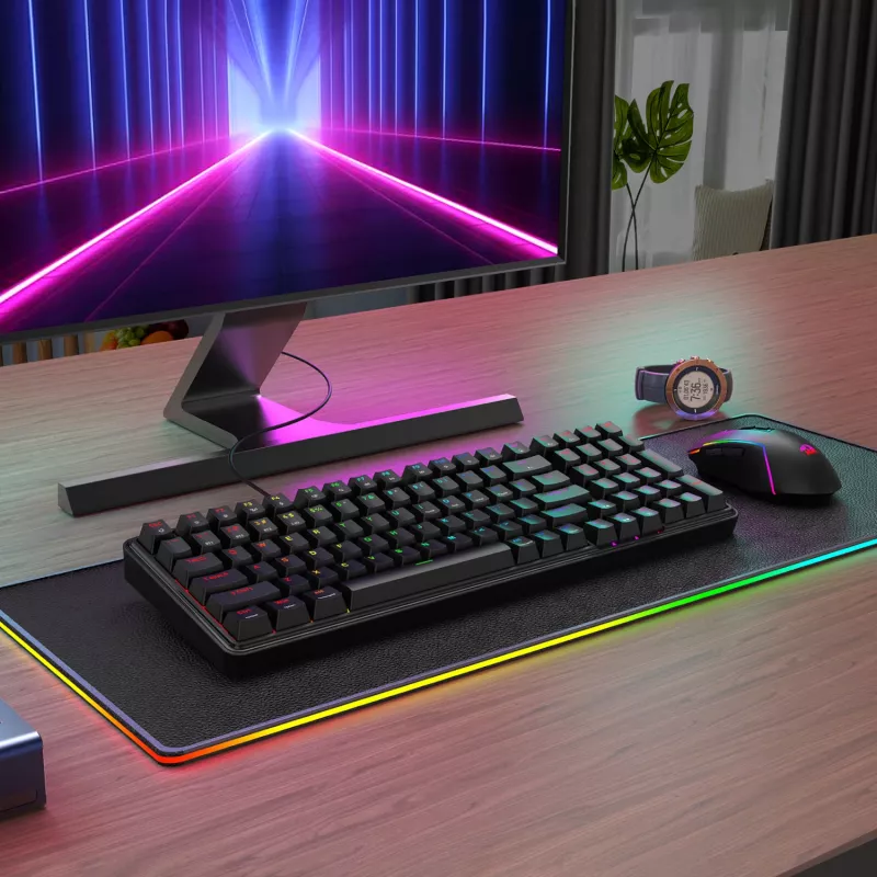 Redragon S162 combo de teclado mecánico gaming inalámbrico 3 modos RGB y ratón - negro