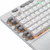 REDRAGON SHIVA Teclado de membrana - Blanco, retroiluminación RGB Full-Size, 6 teclas macro, reposamuñecas extraíble, USB con cable