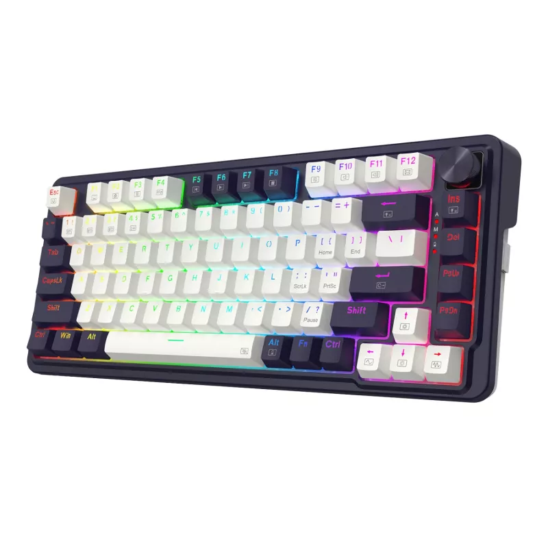 Teclado gaming mecánico inalámbrico Redragon UCAL K673 PRO 65% Tri-Mode - negro (hot-swappable, gasket mount, RGB)