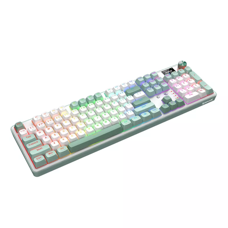 Redragon WYVERN K761 Pro teclado mecánico gaming inalámbrico de tamaño completo RGB - blanco/verde