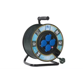 REEL RR3X1.5.40M.IP44 B.1116-300G-40-S alargador con carrete 40m H05VV-F 3x1,5mm² 4 tomas Schuko IP44 negro