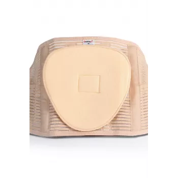 REH Lumbo O-1431/XL Faja de soporte lumbosacro con correas elásticas tensoras, talla XL, beige