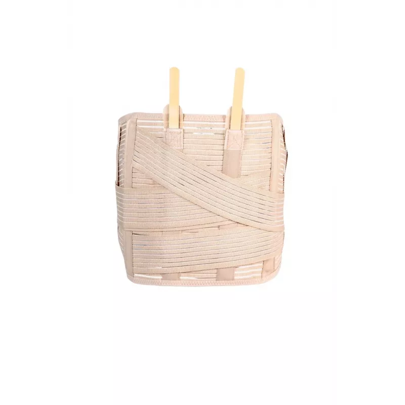 REH Lumbo O-1431/XL Faja de soporte lumbosacro con correas elásticas tensoras, talla XL, beige