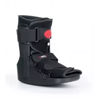 Bota Air Walker Short REH O-1183/XL – Inmovilizador neumático de tobillo y pie, suela basculante, negro/gris, talla XL
