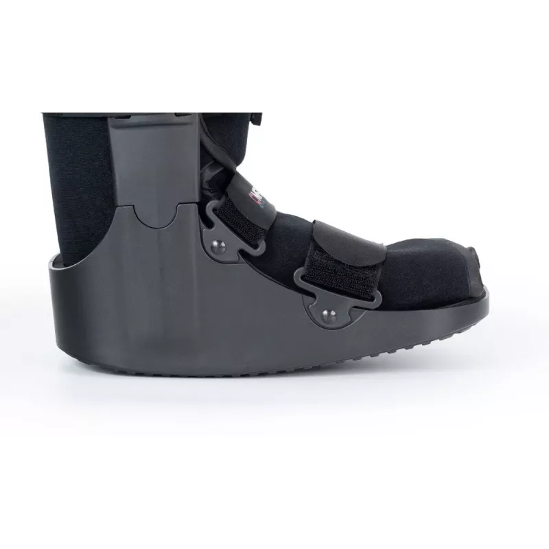 Bota Air Walker Short REH O-1183/XL – Inmovilizador neumático de tobillo y pie, suela basculante, negro/gris, talla XL