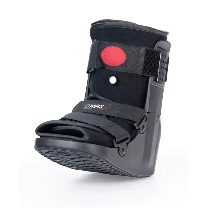 Bota Air Walker Short REH O-1183/XL – Inmovilizador neumático de tobillo y pie, suela basculante, negro/gris, talla XL
