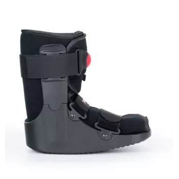 Bota Air Walker Short REH O-1183/XL – Inmovilizador neumático de tobillo y pie, suela basculante, negro/gris, talla XL