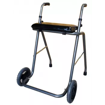 Andador de dos ruedas REH RF-651/CZA con asiento, aluminio, negro