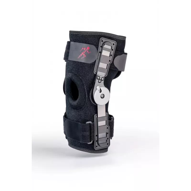 REH Stabilmax O-1241/XXL rodillera corta abierta con estabilizadores flexibles, neopreno perforado, negra, talla XXL