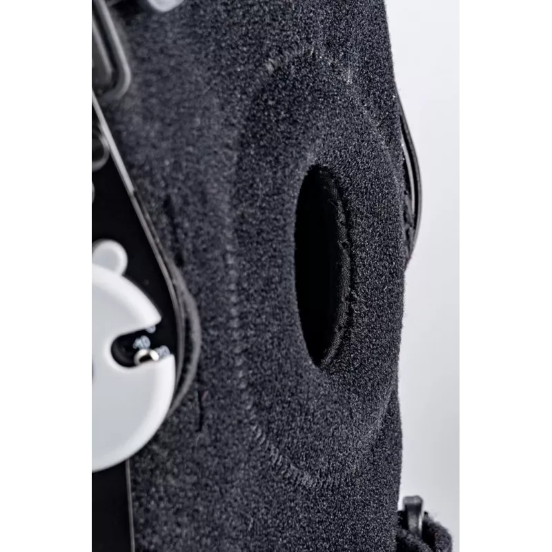 REH Stabilmax O-1241/XXL rodillera corta abierta con estabilizadores flexibles, neopreno perforado, negra, talla XXL