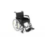 REHA FUND silla de ruedas de acero RF-1/45/PN/CZA-624/PU - silla de ruedas manual, 45 cm de ancho de asiento, 120 kg de capacidad, negra