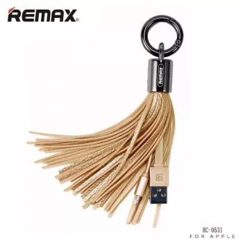 REMAX Cable de Datos Anillo con Borlas para Apple Lightning Oro