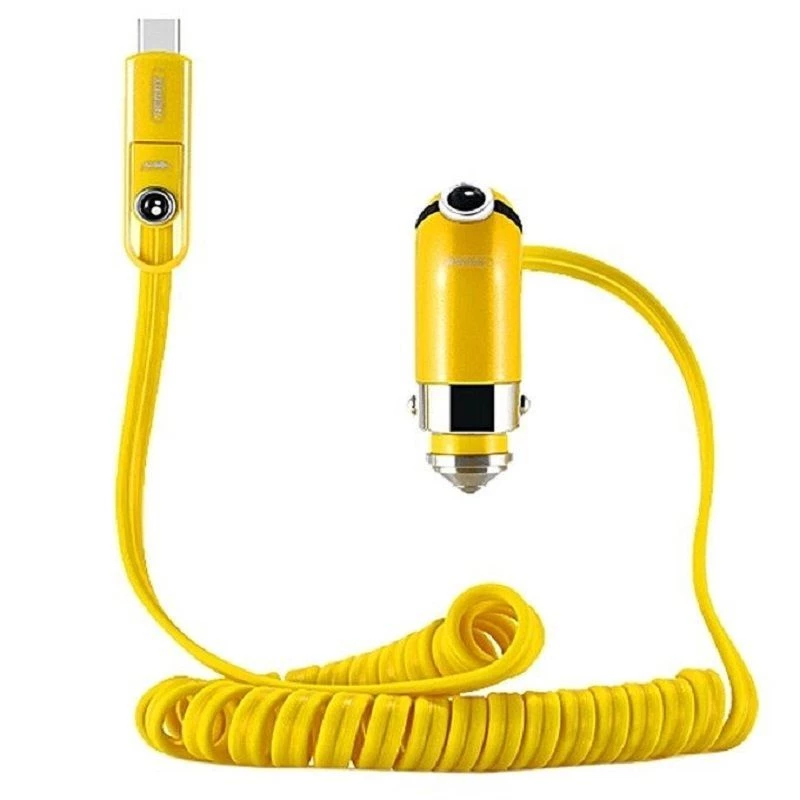 REMAX Cargador de coche Cutie Yellow - 2 puertos USB-A 4.2A de salida total