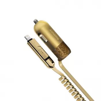 REMAX cargador de coche universal Finchy RCC103 dorado