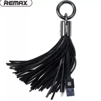 REMAX Cable Universal con Anilla de Borlas para Micro USB - Negro
