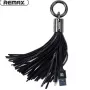 REMAX Cable Universal con Anilla de Borlas para Micro USB - Negro