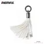 REMAX cable universal con anilla de borlas para Micro USB - blanco